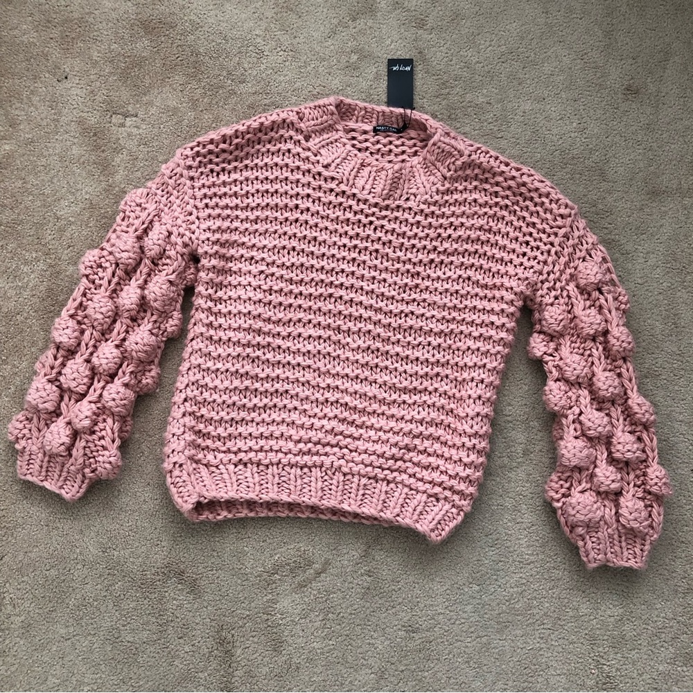 Pink Chunky Knit Sweater - Picture 1 of 5